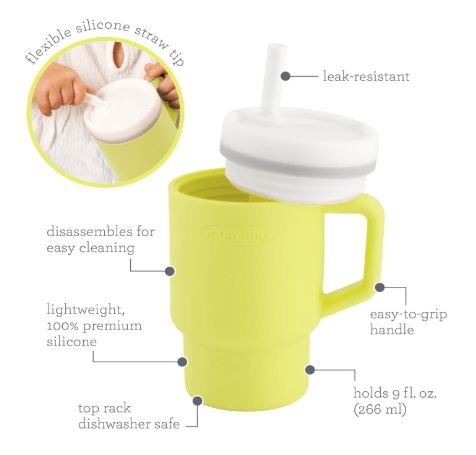 Infantino My 1st Tumbler – Adorable Miniature Tumbler with Leak-Resistant Straw and Toddler-Friendly Handle